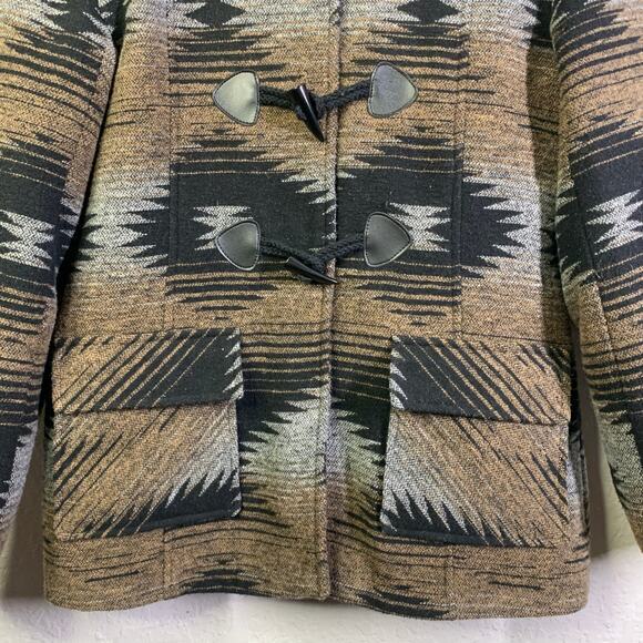 COWGIRL LEGEND Coat Jacket Southwestern Aztec Snap Up w/Toggle Closure Faux Fur - Picture 5 of 16